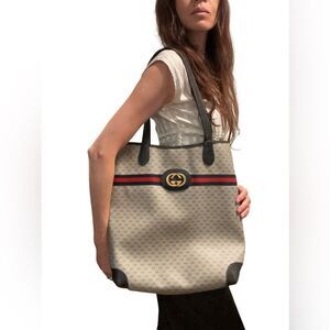 Gucci Gray and Black Tote Bag